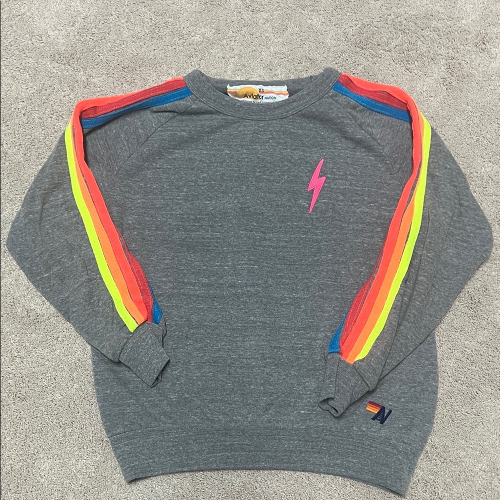 Aviator nation neon bolt sweatshirt